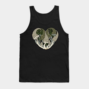 Trippy Psychedlic heart with magic mushrooms Tank Top